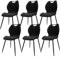 JIJIAN Esszimmerstühle 6er Set, Küchenstühle, Polsterstühle, Wohnzimmerstühle mit Stoff-Rückenlehne und Metallbeinen, Ideal für Esszimmer, Küche, Wohnzimmer, Schwarz