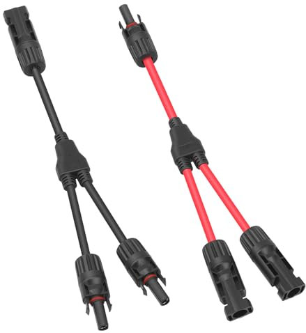 Dongge Solarkabel Y-Verteiler,1 Paar Solarpanel Stecker Fotovoltaik Kabel,Solaranschluss Y-Zweig Paralleladapter für Solaranlage Steckerfertig 30A