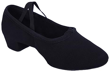 LIFKOME Scarpe da Ballo Scarpe per insegnare Il Tango tte da Ballo per Ragazze Ballerine Sneakers da Yoga per Adulti Ballerine con Basso Tomaia: Tela Black
