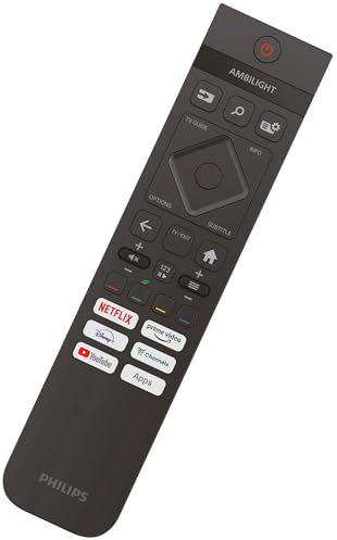 Genuine Replacement for Philips 996592404222 Backlit TV Remote Control Compatible with Philips 65PUS7609/12 65PUS8009/05 4K Ambilight Smart LED