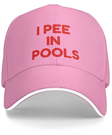 XVBCDFG Lustige Baseballkappe mit Aufschrift I Pee in Pools, I Pee in Public Pools, Geschenk für Herren, Trucker-Mütze, Damen, Sonnenhut, Papa-Cap, Schwarz