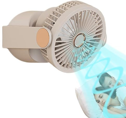 Ventilador de escritorio con luz, ventilador personal ajustable para el hogar, luces LED integradas, refrigeración de mesa, colgante, giratorio de 180 grados para el hogar