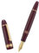 Yongsheng Junlai 930 Acrylic Fountain Pen, Size 9 Broad Nib with Piston Filling System, Wine Red Fence Ink Tank Design Smooth Writing Pen (Gold Trim)