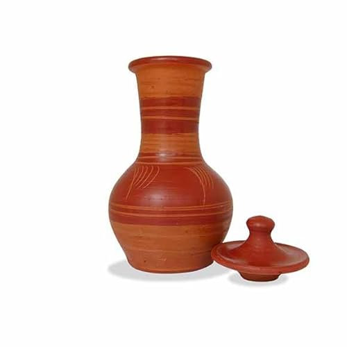 Attractive Design Handmade 2L Clay Water Pot with Lid for Best Gift Item. Home/Hotel Kitchen Table Decor Natural Cool Save Storage Pitcher