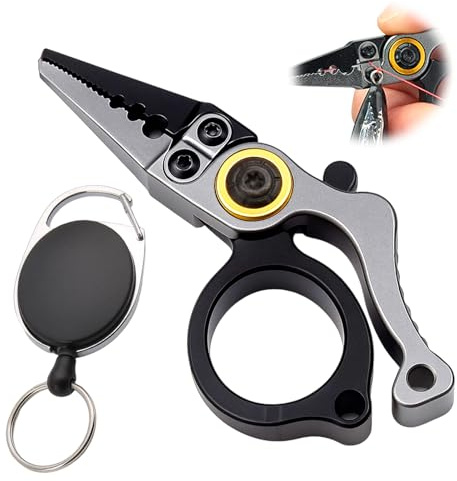Lockable Fishing Pliers Tungsten Steel Blade 1PCS Corrosion Resistant Teflon Coated Tools Oval Semi-Alloy Retractable Buckle Accessories Fishing Tackle Men's Gifts