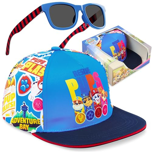 Paw Patrol | Hot Wheels | Sesame Street Basecap und Sonnenbrille Set Jungen, Sommer Kinder Cap mit UV Schutz Kindersonnenbrille, Geschenke für Jungen