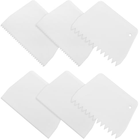 6 Pcs Glue Spreader, Plastic Adhesive Spreader 3 Types Notched Trowel Reusable Hardwood Flooring Applicator for Glue Epoxy Resin Putty