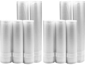 AddLiving 6 Rollen 22 x 300 cm, 4 Rollen 28 x 300 cm | Vakuumierrollen für Vakuumbeutel | Folienrollen für Vakuumierer | Vakumierfolienrollen | reißfeste Einschweißfolie | sous-vide Beutel