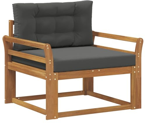 vidaXL Outdoor Mittelsofa Massivholz Akazie Natur, Akazienholz Mittelsofa, Langlebige Lounge für den Außenbereich, Modernes Terrassensitzmöbel, Stylische Garten-Couch, Wetterfeste Möbel