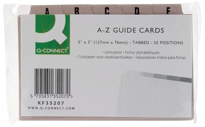 Q-Connect Guidecards 5x3 A-Z Bf Pk25