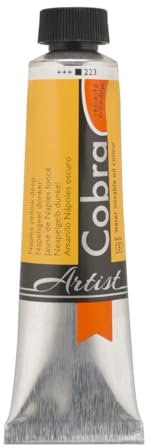 Cobra Artist Couleurs à l'huile mélangeables à l'eau - Jaune de Naples foncé 223 - Tube de 40 ml - Haute résistance à la lumière +++.