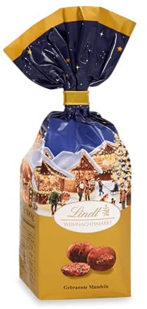 Lindt Schokolade Weihnachtsmarkt Gebrannte Mandeln | 3x100g | gebrannte Mandeln in feinster Vollmilchschokolade | Schokoladen-Geschenk zu Weihnachten | Weihnachtsschokolade