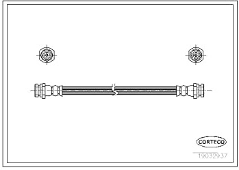 Corteco 19032937 Bremsschlauch hinten außen | 19032937 Kompatibel mit L200 (K7_T, K6_T, K5_T),Pajero Classic (V2_W, V6_W, V7_W),Pajero II (V3_W, V2_W, V4_W, V5_W)