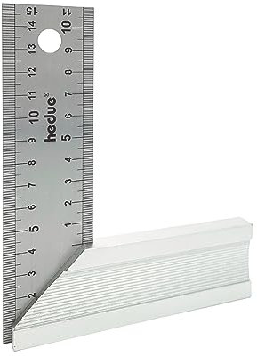 hedue® Schreinerwinkel mit Anschlag - Winkel Anschlagwinkel 45°, Tischlerwinkel, 90 Grad Winkel 150 x 40 x 1 mm