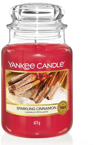 Yankee Candle Duftkerze im Glas (groß) | Sparkling Cinnamon | Brenndauer bis zu 150 Stunden