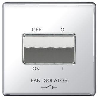 BG Nexus Polished Chrome Screwless Fan Isolator Switch FPC15