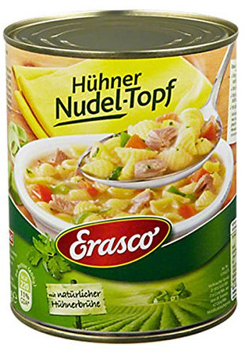 Erasco Hühner Nudel-Topf mit natürlicher Hühnerbrühe, 6 x 800 g