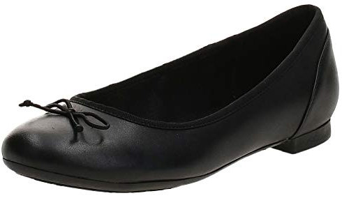 Clarks Women's Couture Bloom Ballet flat, Black Leather, 4 Narrow UK