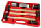 Dapetz ® 7pc Car Auto Body Repair Panel Beating Kit Drop Forged Steel Hammers Tool Set Hammers with Contoured Wooden Handles Universal Heel/Curved and Mushroom Dollies