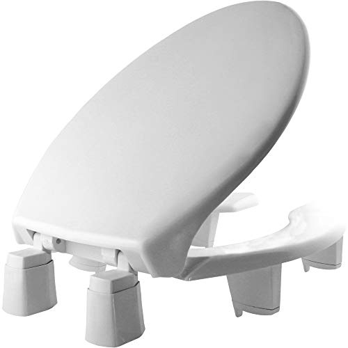 Bemis 3L2150T 000 Medic-Aid 3 Lift Raised Open Front Plastic Toilet Seat with Cover, White, Elongated