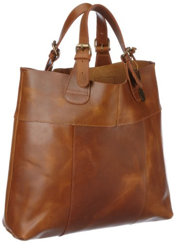 PIECES NAYSA Leather Slouchy Bag 17036854, Damen Shopper, Braun (Cognac.), 36x38x13 cm (B x H x T)