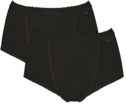 Sloggi Women Maxi 2 Pack Control Knickers, Black, 24 UK