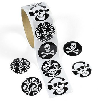 Piraten Aufkleber in 4 verschiedenen Motiven 100 Stück Piratenparty Palandi®
