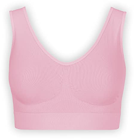 UnsichtBra Bustier Damen BH ohne Buegel | Wohlfühl Bustiers Top | Bügelloser Soft Bra | Schlaf Still Sport Bralette in vielen Farben (wellbra_sngl)(L, Rosa)