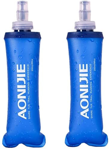 AONIJIE 2 Stück 250ml/350ml/450ml/500ml/600ml Faltbarer BPA frei TPU Trinkflaschen Sportflasche (250ML-2pcs-TPU)