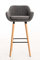 CLP 2er Set Barhocker Grant I Thekenhocker Mit Stoff-Bezug I Buchenholz-Gestell, Farbe:hellgrau