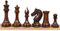 RoyalChessMall -4.2 Seltenes amerikanisches Staunton Luxus-Schachfiguren-Set - dreifach gewichtetes Rosenholz