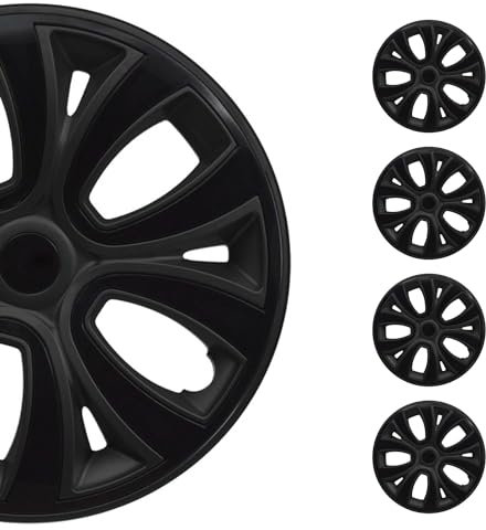 OMAC 4X Radkappen Radzierblenden Radblenden 14 Zoll Stahlfelgen Matt Schwarz-Schwarz