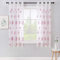 MIULEE Vorhänge mit Florales Stickerei, Gardinen Weiß mit Rosa Muste für Wohnzimmer, Schlafzimmer Vorhang Transparent mit Ösen, 2er Set Voile Blumen Durchsichtig Vorhänge, Jeder H 145 X B 140cm