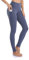Vimbloom High Waist Figurformende Damen Sporthose, Blickdichte Sport Leggings - Lange Sportleggins Yogahosen mit Taschen VI263(Grau Blau,M)