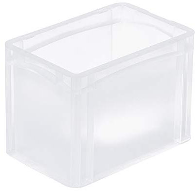 aidB Eurobox BASICLINE transluzent, 300 x 200 x 220 mm, Griffe geschlossen, transluzente Plastikbox aus durchsichtigem Kunststoff, durchsichtige Box, ideal für die Industrie, 1 St.