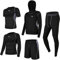 Superora Fitness Kleidung Set 5 stück männer Athletic Fitness Sport Anzug Grau EU XL/Etikett 3XL