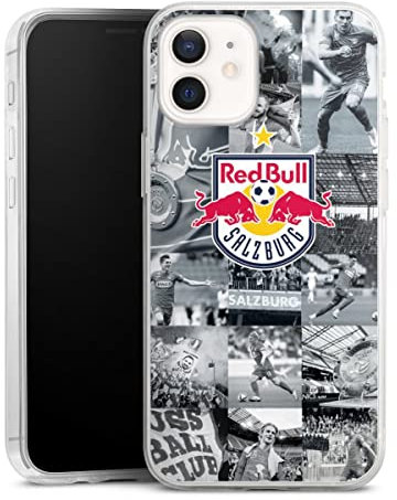 Slim Case extra dünn kompatibel mit Apple iPhone 12 mini Silikon Handyhülle transparent Hülle FC Red Bull Salzburg Red Bull Salzburg