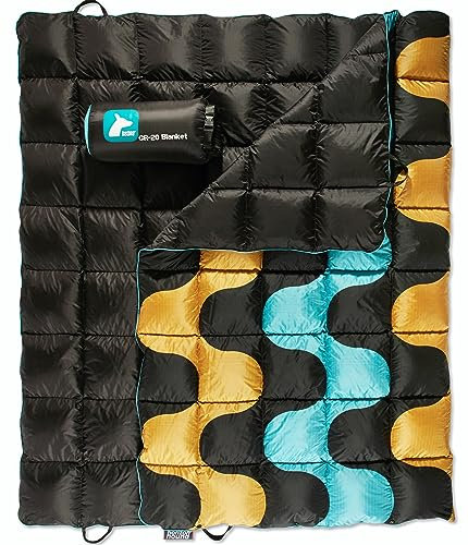 Horizon Hound GR-20 Daunen-Campingdecke – Reisedecke für draußen | Isolierte, leichte und warme Ausrüstung zum Schlafen, Camping, Stadion, Wandern und Festivals | Wasserabweisend, verpackbar, kompakt