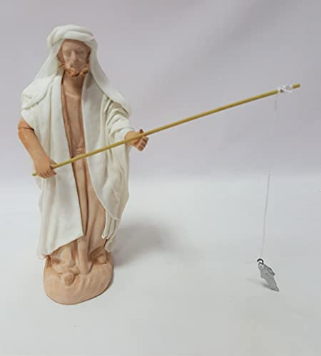 Arte Pesebre Figuras para Pintar Pastor pescando para Pintar (12 cm)