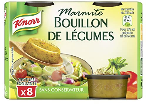 Knorr Marmite Bouillon de Légumes, idéal pour les poêlées et les soupes, riche en goût, sans colorant, sans conservateur, 8 capsules