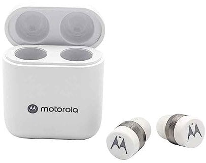 Motorola Sound Moto Buds 120 - Auricolari senza fili, Bluetooth, resistenti all'acqua e al sudore, controllo touch e vocale, colore bianco, S/M/L
