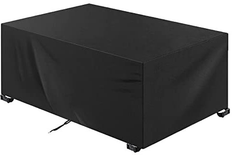 Leju Art Garden furniture covers 170x95x90cm Rectangular/Square Patio Table Cover, Waterproof, Anti UV, Upgraded Tear-Resistant 420D Oxford cloth Outdoor Rattan Patio Furniture Cover black
