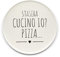 NUVOLE DI STOFFA Piatto pizza STASERA CUCINO IO? PIZZA scritta nera 31,4x1,6 cm
