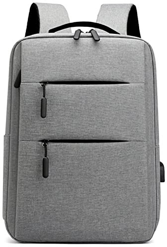 Mixroom - Zaino Porta PC Uomo Laptop Borsa per PC Portatile porta Computer Custodia Notebook 15 Due Tasche Frontali a Cerniera Con Attacco USB Colore Grigio Z1