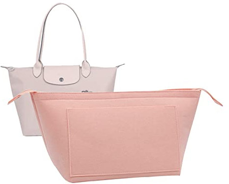 Handtaschen-Organizer-Einsatz für Le Pliage Neo (groß) Handtaschen, hochwertiger Filz-Organizer, Pinker Reißverschluss, Large