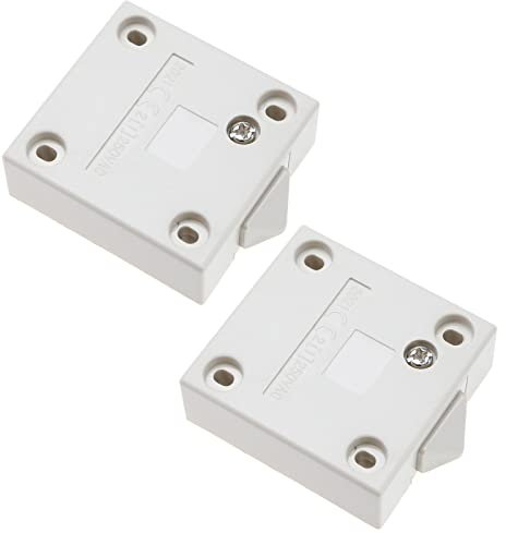 OTOTEC 2PCS Cabinet Light Switches Normally Closed Wardrobe Touch Switch Push to Break Door Light Switch for Wardrobe Cabinet Sliding Door 2A 250V White