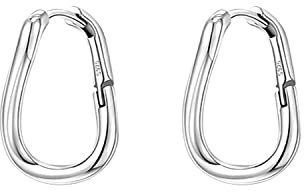 Reffeer Creolen aus 925er-Sterling Silber für Damen, Minimalistische Creolen, Huggie-Ohrringe (A-Silver)