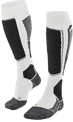 FALKE Women's SK2 Intermediate Vegan W Kh Lyocell Functional Yarn Warm Thick 1 Pair Skiing Socks, White Off-White 2040, 5.5-6.5