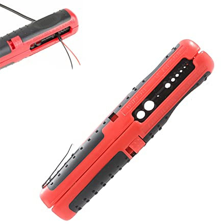 Professionelle Abisolierwerkzeug, 125 mm Kabelabisolierer Kabel SK5 /RG6 /RG59, 8-13mm Universal-Entmantelungswerkzeug Kabelentmanteler (Red- 125mm)