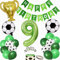 Yunchu Online Fußball Luftballon 9. Geburtstag Dekoration Grün - Cake Topper, Party Deko, Luftballons für 9 Jahre Junge - Geschenk